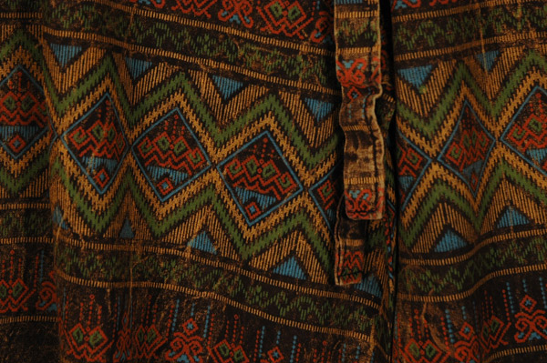 Rustic Earth-Tone Zigzag Flowy Slit Palazzo Pants