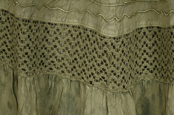 Sea Mist Fairy Embroidered Crochet Maxi Skirt