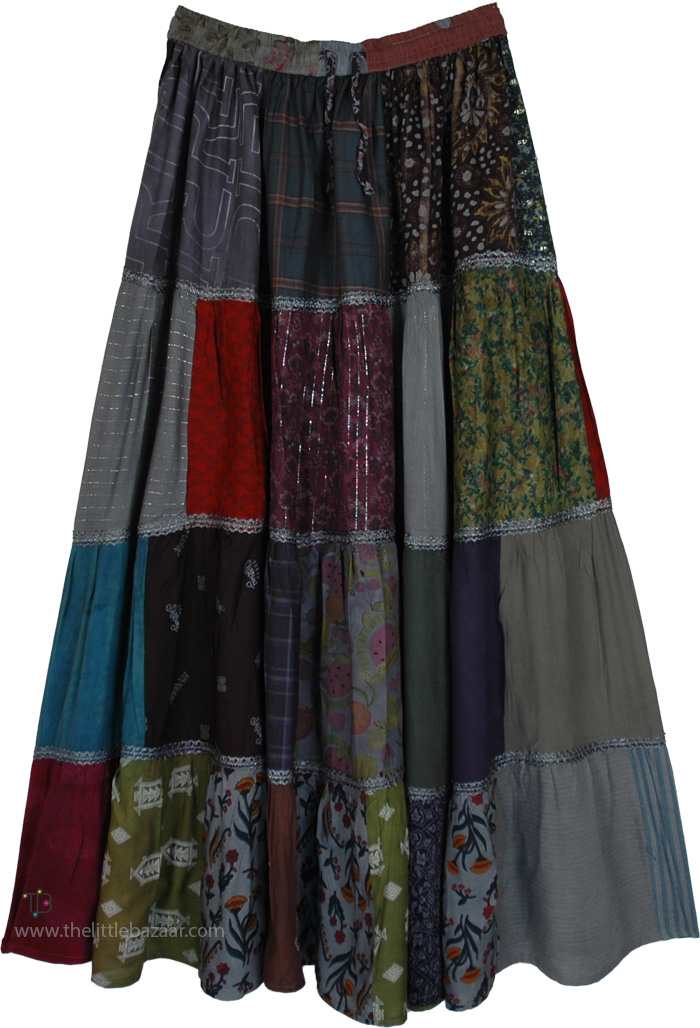 Stormy Fusion Sustainable Fashion Boho Maxi Skirt
