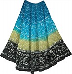 Boho Tie Dye Sequin Long Skirt 