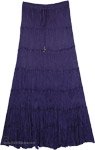 Violet Cascades Seven Tiers Tall Broomstick Cotton Skirt