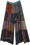 Dusky Flowers Curvy Patches Flowy Palazzo Pants