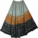 Boho Tie Dye Sequin Long Skirt 