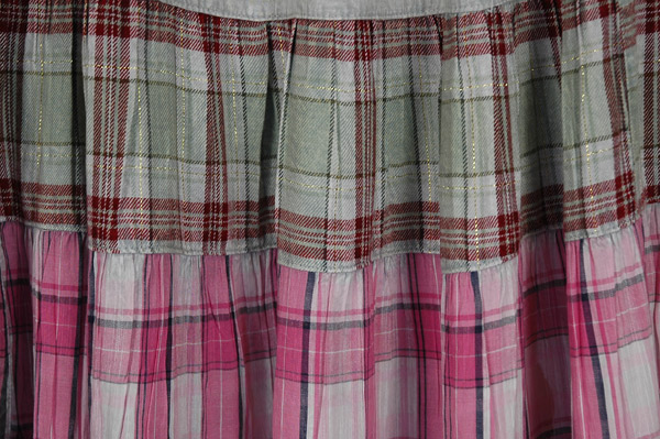 Vintage Vibes Pastel Plaid Crinkled Tiered Maxi Skirt
