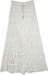 Flush Fairy White Cotton Broomstick Tall Skirt
