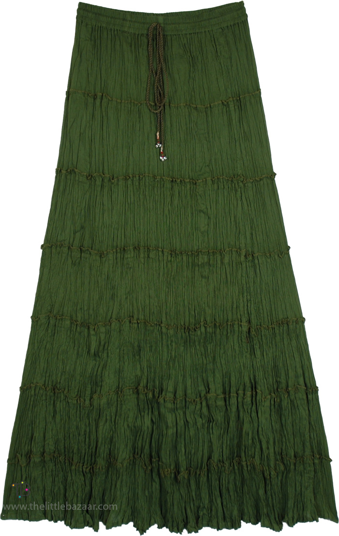 Enchanted Forest Cotton Tiered Broomstick Tall Skirt