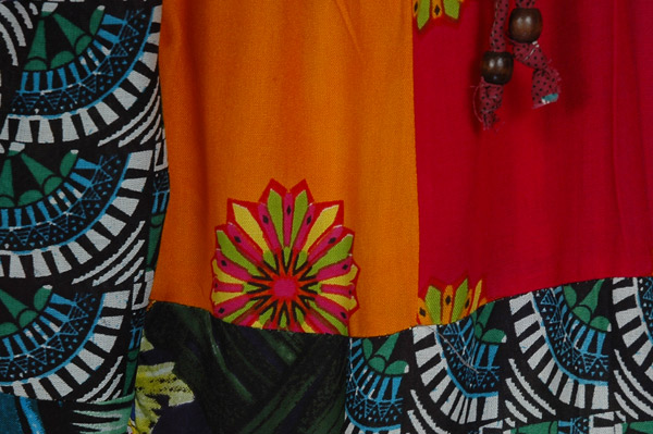 Multicolored Recycled Fabric Patchwork Harem Pants