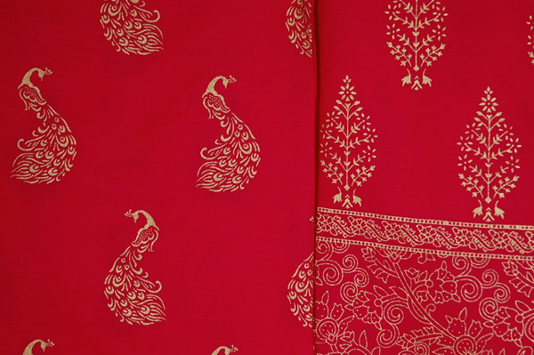 Wide Leg Light Lounge Pants in Fuchsia and Gold