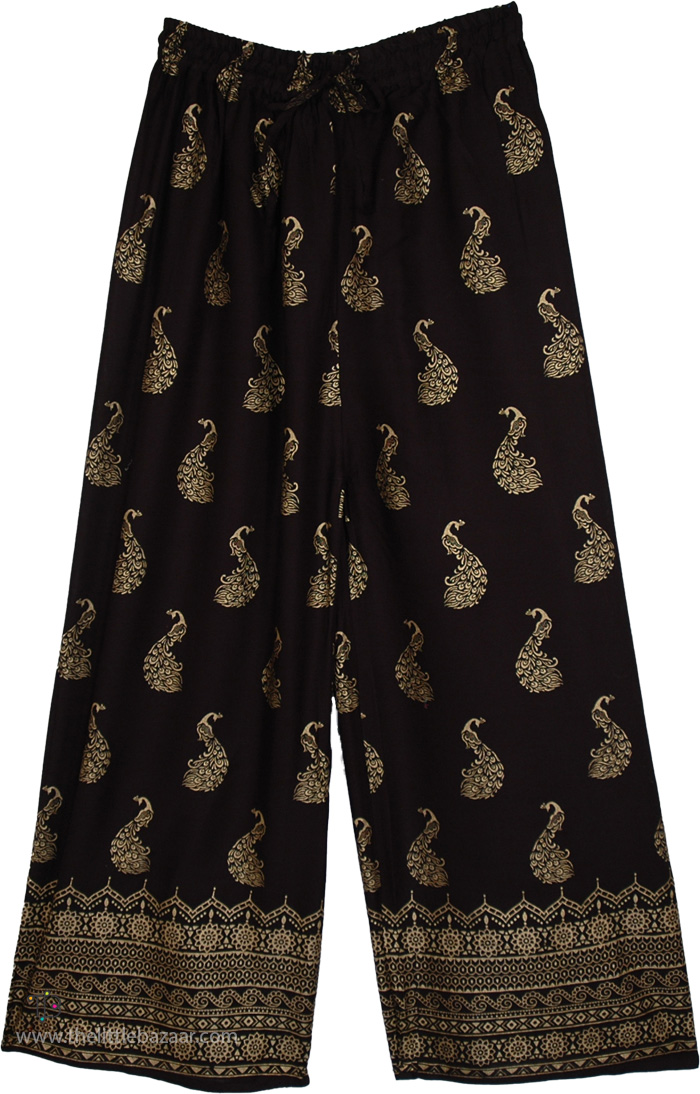 Ethnic Beauty Straight Rayon Pants with Folk Print