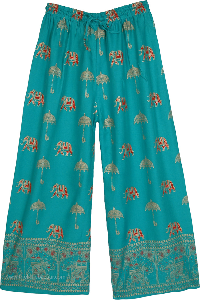 Niagara Green Elephant Paradise Lounge Pants
