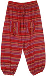 Himalayan Adventures Patchwork Harem Pants with Hippie Stamps