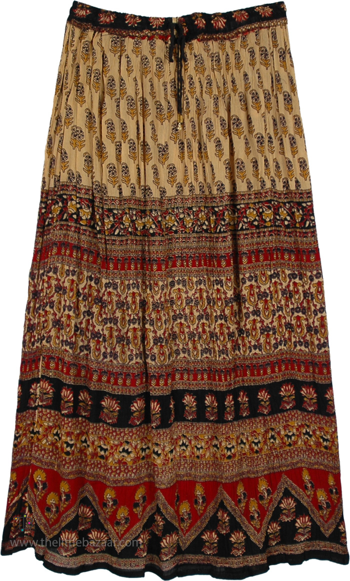 Assorted Ethnic Printed Daily Wear Rayon Long Skirt