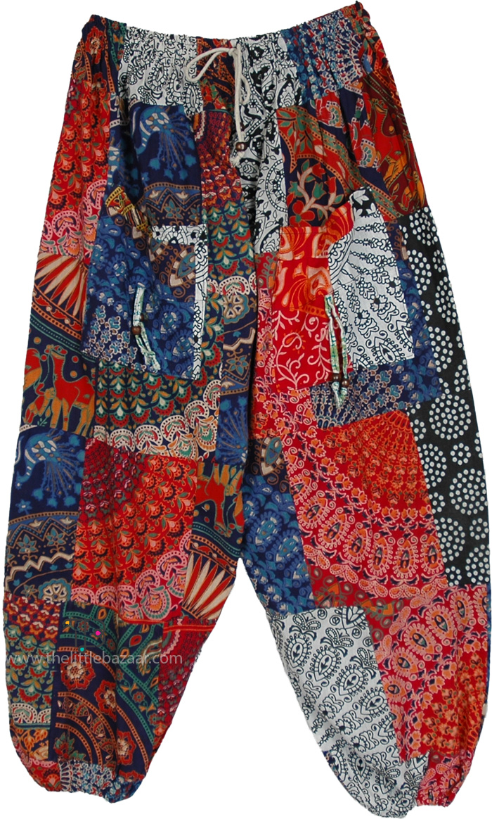 Recycled Cotton Assorted Patchwork Boho Pants