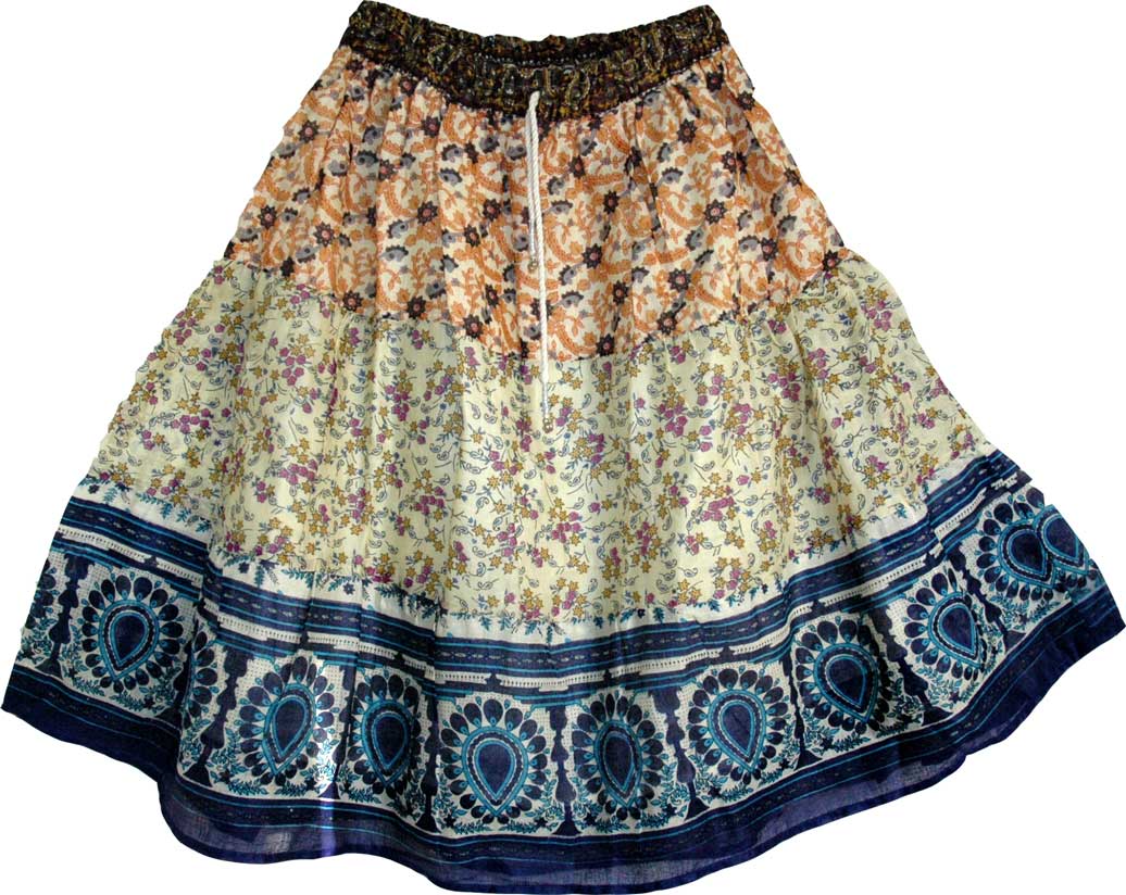 Printed Cotton Summer Short Skirt 