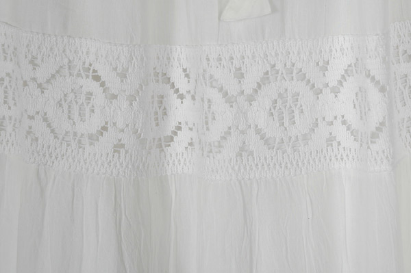 Cloud White Boho Beach Maxi Tiered Skirt