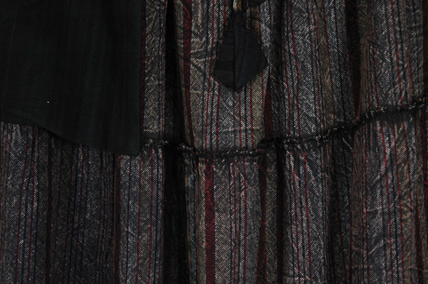 Charcoal Stripe Patchwork External Pocket Skirt