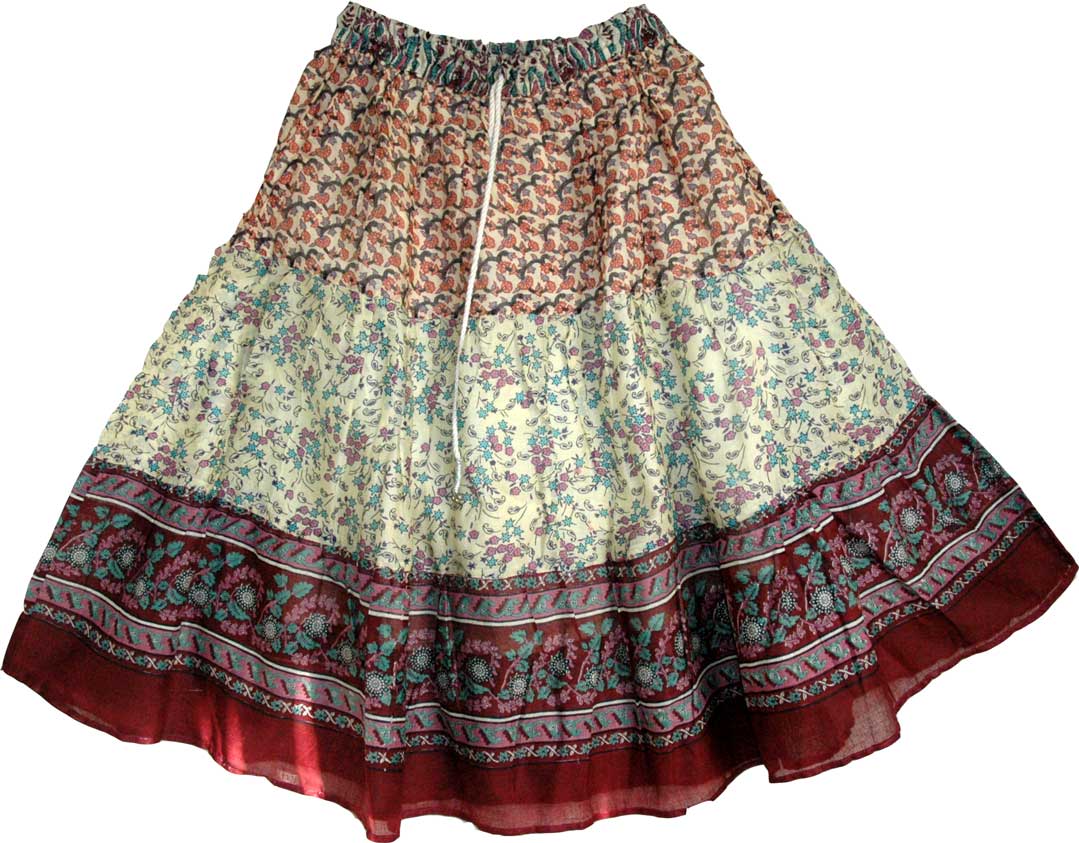 Printed Cotton Summer Short Skirt