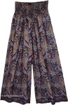 Purple Paisley Flowy Wide Leg Palazzo Pants