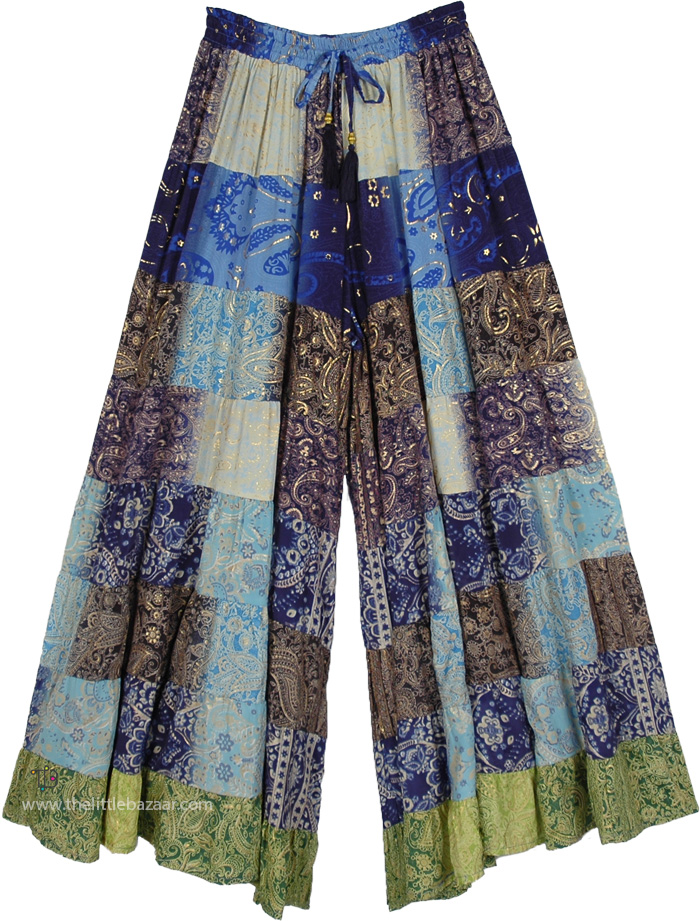 Sapphire Fairy Tale Patchwork Split Skirt Pant