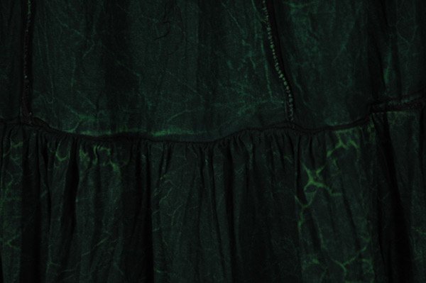 Hunter Green Patchwork Tier Maxi Boho Skirt