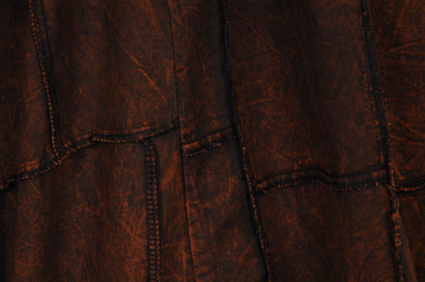 Mahogany Patchwork Wide Leg Pants with Pockets