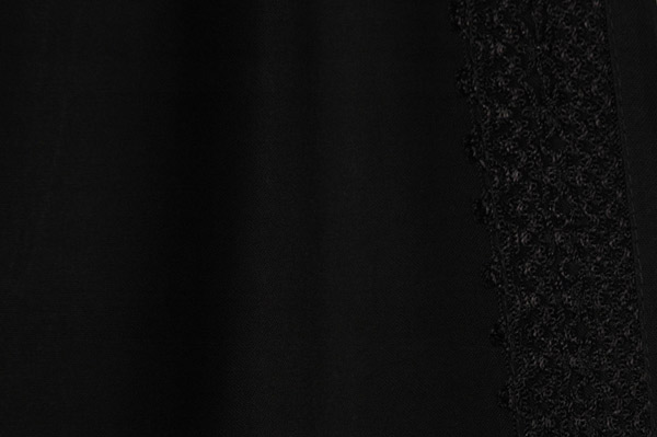 Midnight Ebony Lace Trim Wide Leg Everyday Pants