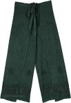 Forest Green Back Front Self Tie Wrap Pant