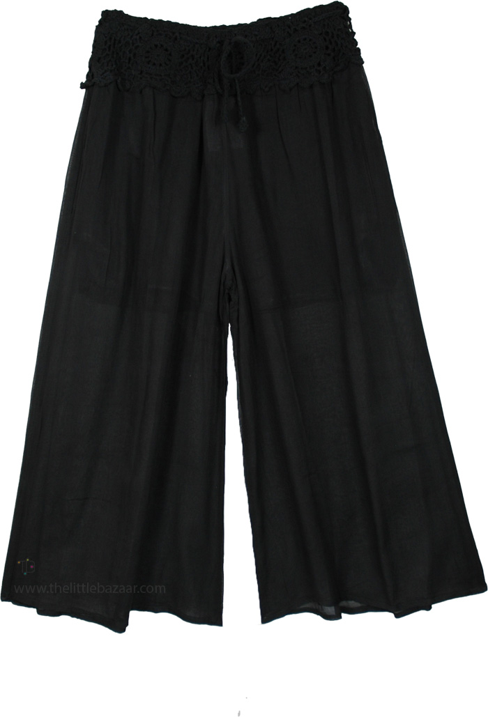 Midnight Yoga Flowy Gaucho Capri Palazzo