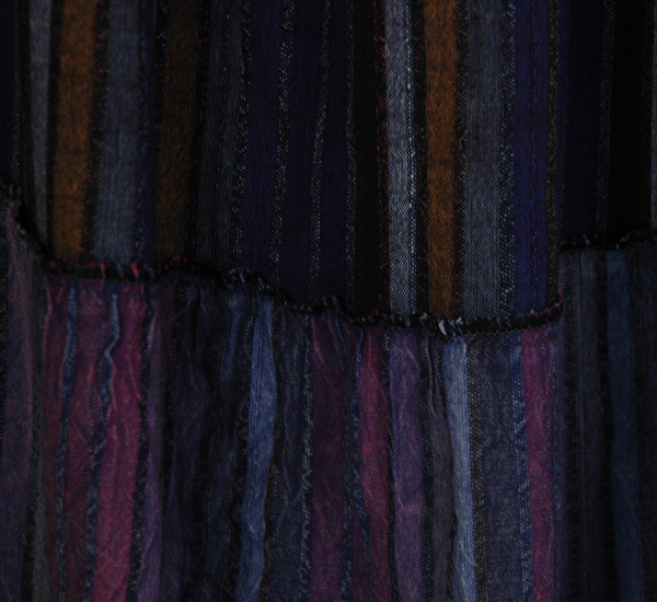 Dusty Pink To Navy Patchwork Cotton Maxi Skirt