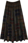 Boho Soul Dark Patchwork Tiered Maxi Skirt
