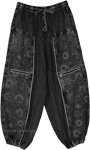 Dark Grey Cosmic Print Zipper Pocket Pants [5626]
