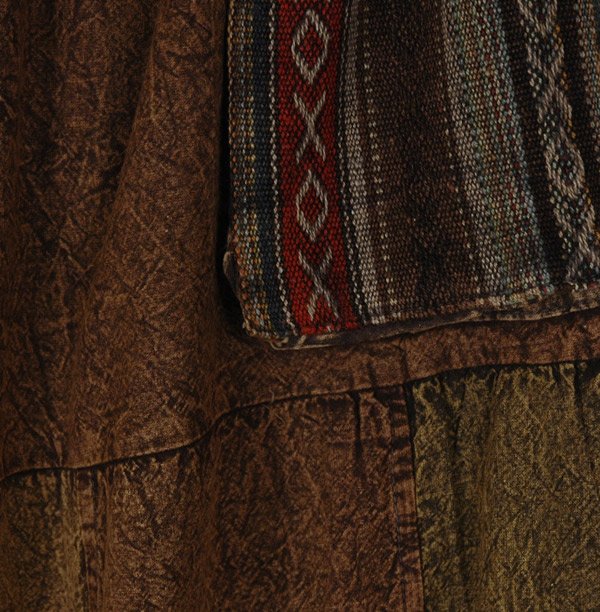 Stonewashed Earth Maxi Skirt with Deep Pockets