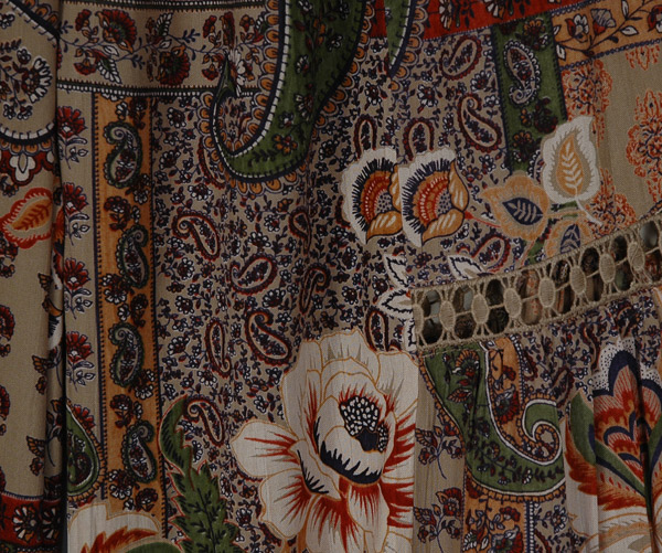 Tapestry Tiered Lace insert Wide Leg Pants