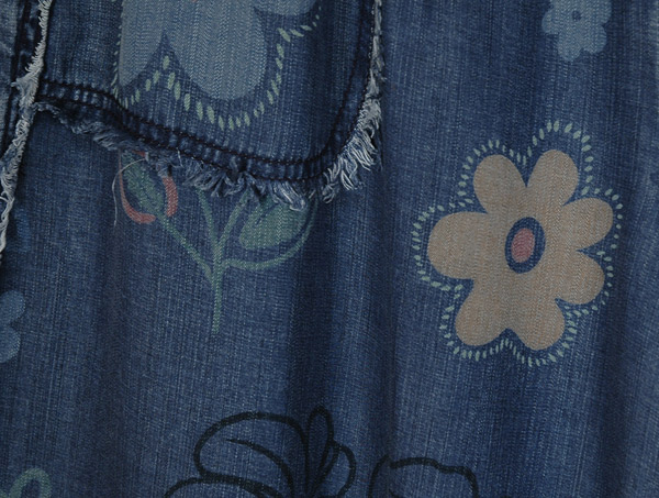 Garden Chambray Raw Hem Wide Leg Pants