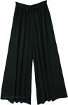 Dark Green Crinkle Texture Drawstring Palazzo Pants [5689]