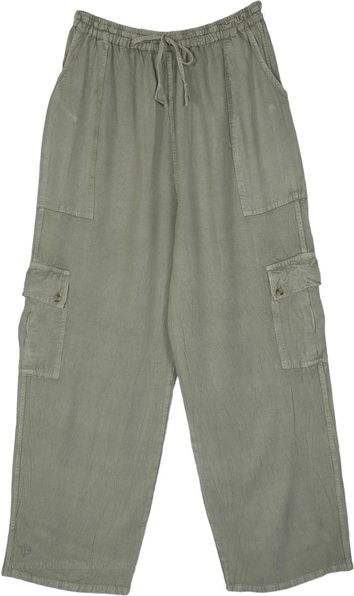 Soft Sage Straight Leg Soft Cargo Pant