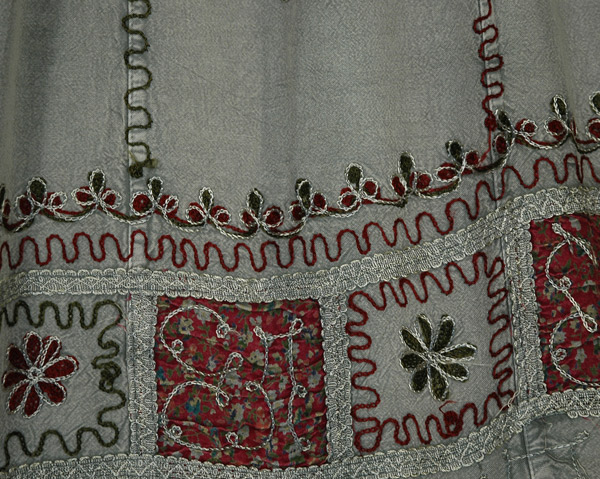 Sage Green Folk Embroidered Maxi Skirt