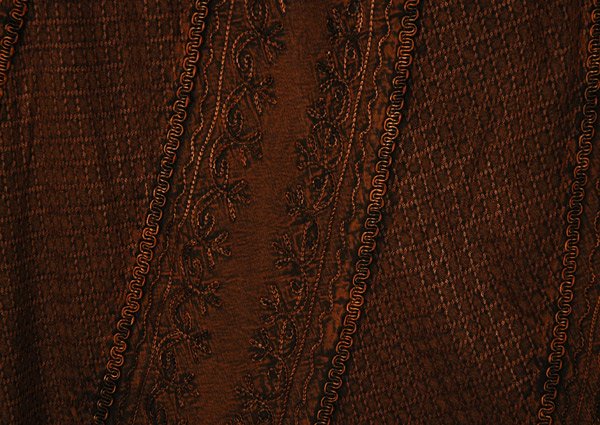 Chestnut Embroidered Rayon A-line Maxi Skirt