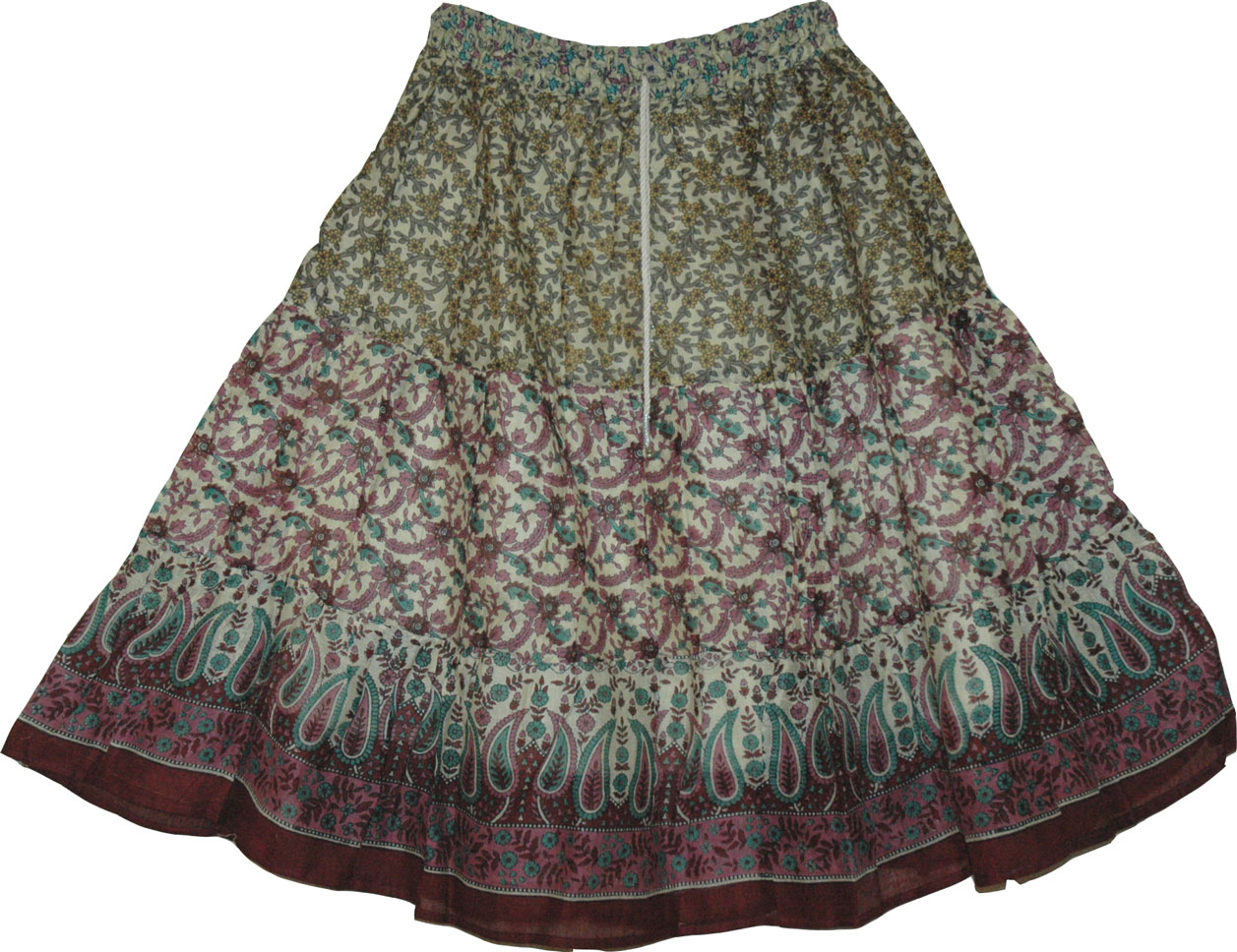 Printed Cotton Summer Short Skirt 