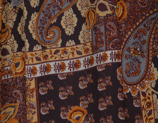 Sunset Paisley Rayon Boho Wide Leg Pants