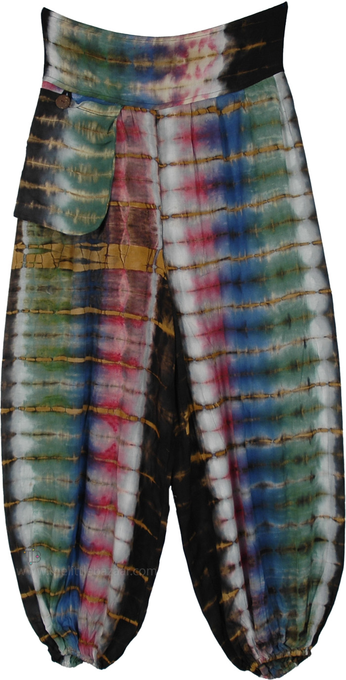 Multicolor Tie-Dye Easygoing Harem Pants