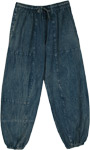 Washed Blue Joggers Roomy Top Tapered Ankles