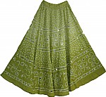 Tie Dye Skirt Long in Green