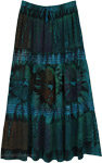 Emerald Depths Tie Dye Georgette Maxi Skirt