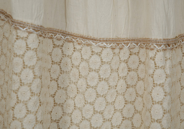 Ivory Eyelet Crochet Trim Tiered Maxi Skirt