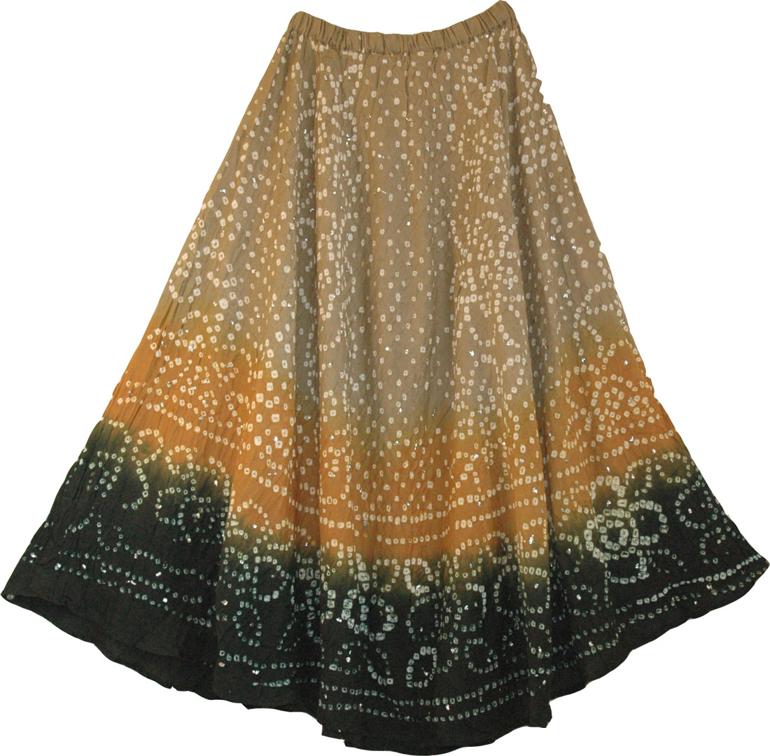Glitter Accented Long Gypsy Skirt