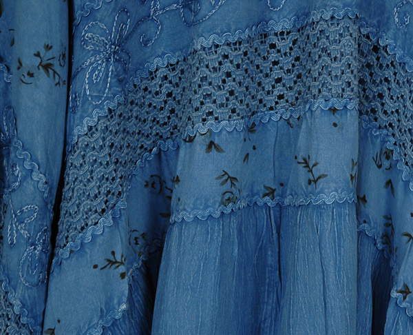 Bluebell Fairy Embroidered Boho Maxi Skirt