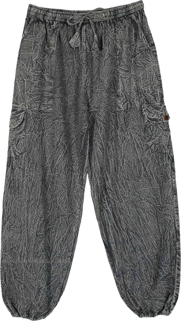 Ashfall Stonewashed Boho Cargo Harem Joggers