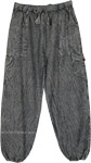 Ashfall Stonewashed Boho Cargo Harem Joggers
