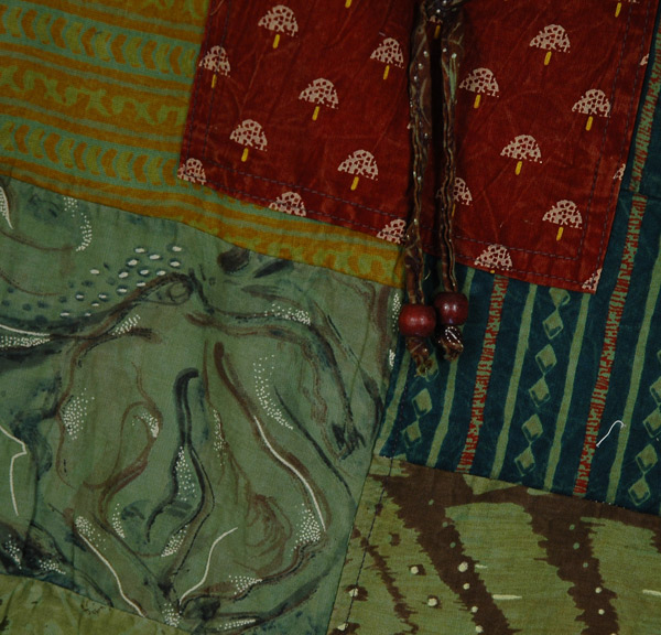 Moss Drift Boho Patchwork Harem Pants